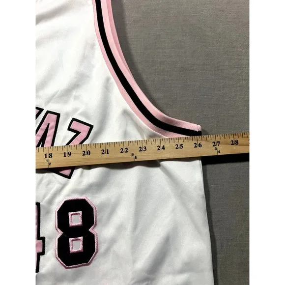 All Playaz Streetwear Basketball Jersey Tank Top White & Pink Patches Adult 2XL - Picture 7 of 9